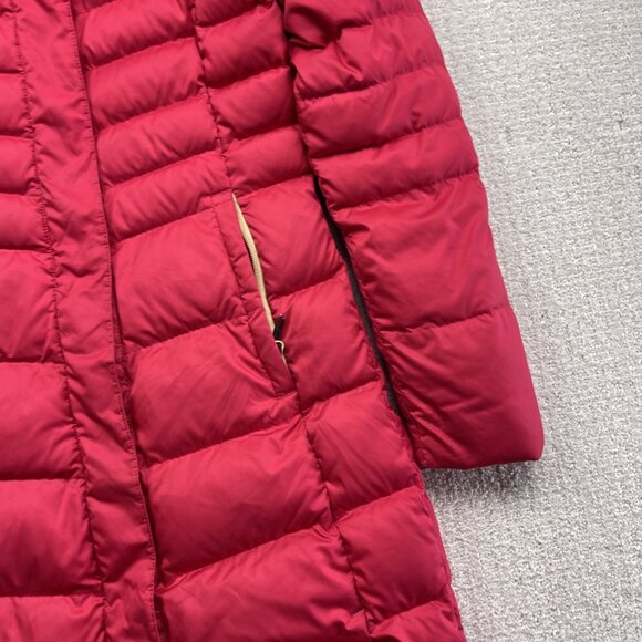 Lole Parka Winter Quilted Coat Hooded Fur Trim Women’s Size XS Cherry Red / Pink - Picture 4 of 16